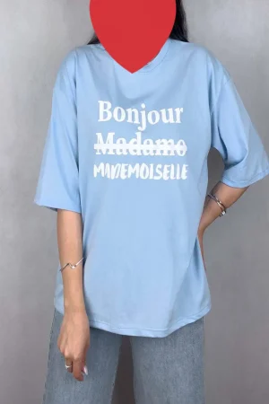 تیشرت باکسی طرح Bonjour
