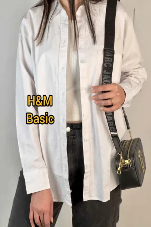 شومیز سفید بیسیک H&M